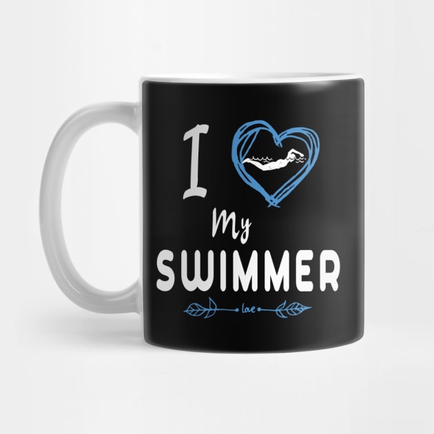 I Love my Swimmer T-Shirt Womens Swimming Team Tee Gift Idea by kaza191